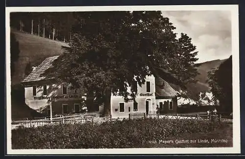 AK Mürzsteg, Heinrich Mayer`s Gasthof zur Linde