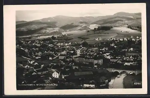 AK Mürzzuschlag, Ortsansicht aus der Vogelschau