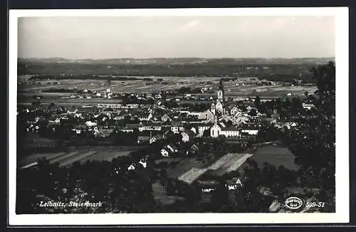 AK Leibnitz /Steiermark, Teilansicht mit Kirche