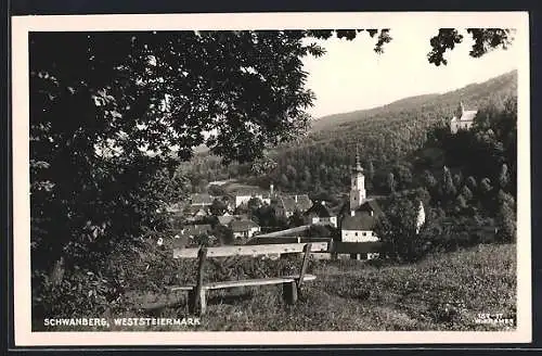 AK Schwanberg /Weststeiermark, Teilansicht mit Kirche