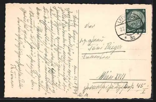 AK Leoben, Hauptplatz mit Blick zum Rathaus