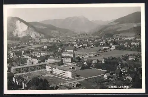 AK Leoben-Leitendorf, Teilansicht mit Bergen