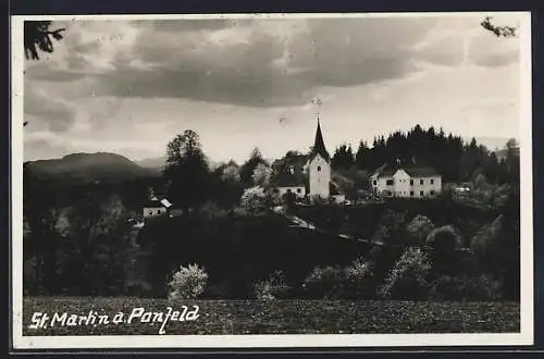 AK St. Martin a. Panfeld, Ortspartie mit Kirche