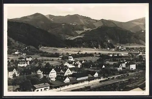 AK St. Michael ob Leoben, Teilansicht mit Bahnhof