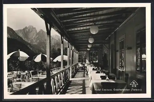 AK Gstatterboden, Hotel Gesäuse, Terrasse