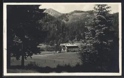 AK Grünau bei Mariazell, Hotel Marienwasserfall