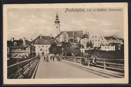 AK Frohnleiten, Teilansicht von der Brücke gesehen