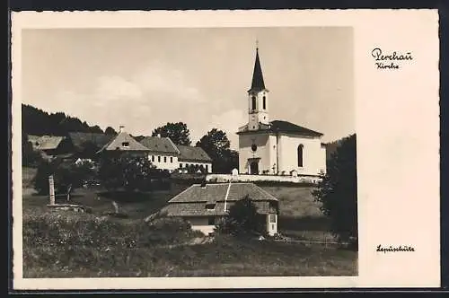 AK Perchau, Ortspartie mit Kirche