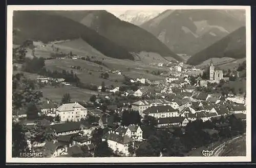 AK Eisenerz, Teilansicht mit Kirche