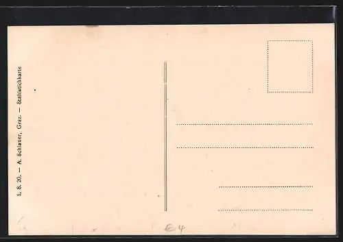 AK Aflenz, Strassenpartie mit Kirche