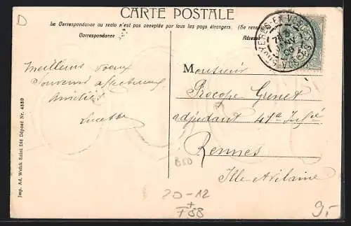 AK Saut de Cuves /Vosges, La Pelle, Le Sapin Sec., Jahreszahl 1906