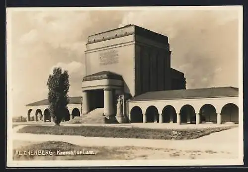 AK Reichenberg / Liberec, Krematorium, Hausansicht