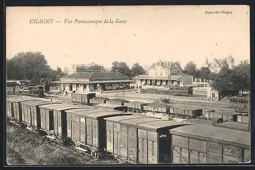 AK Chagny, Vue Panoramique de la Gare