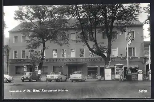 AK Schrems, Hotel Restaurant Rössler mit Tankstelle