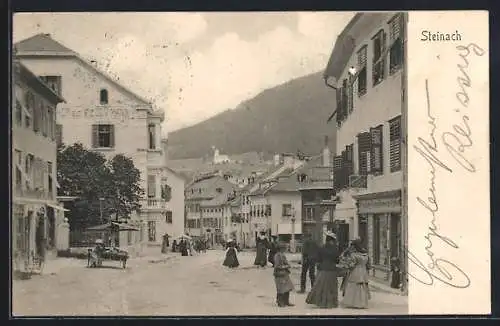 AK Steinach, Strassenpartie mit Gasthof zum Wilden Mann