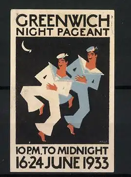 Reklamemarke Greenwich, Night Pageant, Matrosenkostüme, 1933