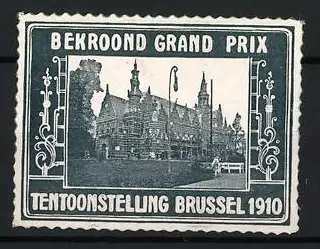 Reklamemarke Brüssel, Tentoonstelling Brussel 1910, Grand Prix, Gebäudeansicht