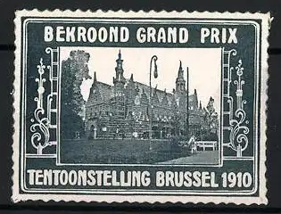 Reklamemarke Brüssel, Bekroond Grand Prix, Ausstellungshalle 1910