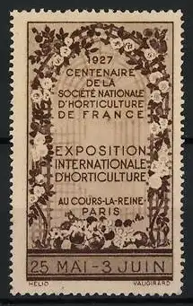 Reklamemarke Paris, 1927 Centenaire de la Société Nationale d`Horticulture, Blumengirlande