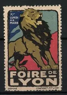 Reklamemarke Lyon, Foire de Lyon, Löwe