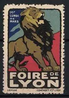 Reklamemarke Lyon, Foire de Lyon, Löwe