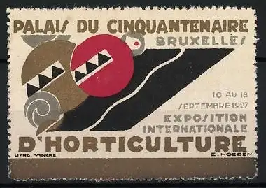 Reklamemarke Brüssel, Exposition Internationale d`Horticulture 1927, Palais du Cinquantenaire