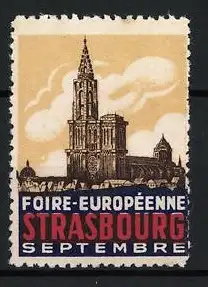 Reklamemarke Strasbourg, Foire Européenne, Kathedrale im September