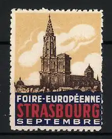 Reklamemarke Strasbourg, Foire Européenne, Kathedrale im September