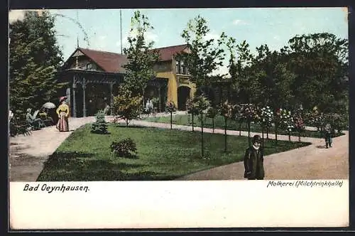 AK Bad Oeynhausen, Gasthaus Molkerei / Milchtrinkhalle mit Anlagen