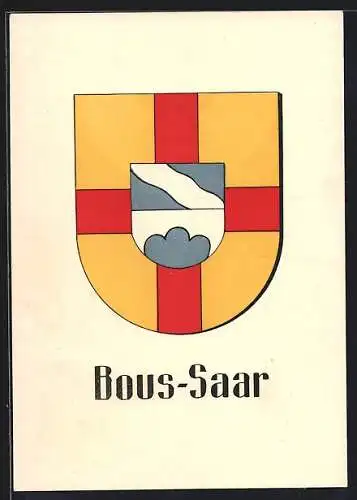 Künstler-AK Bous /Saar, Wappen der Gemeinde