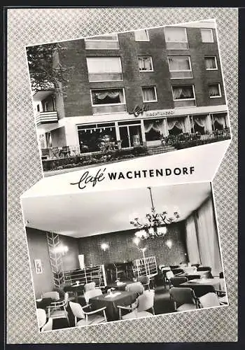 AK Oldenburg /Oldb., Cafe Wachtendorf, Hauptstrasse 9, mit Innenansicht