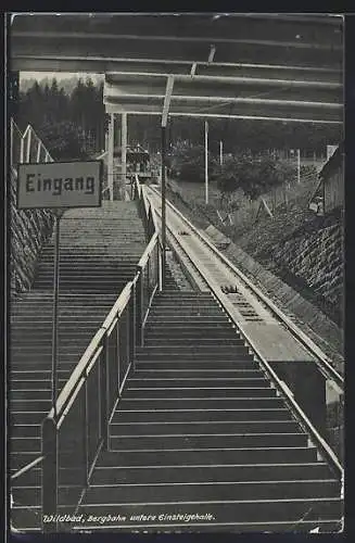 AK Wildbad / Württ., Bergbahn, Untere Einsteigehalle