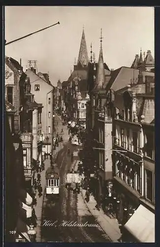 AK Kiel, Strassenbahn in der Holstenstrasse