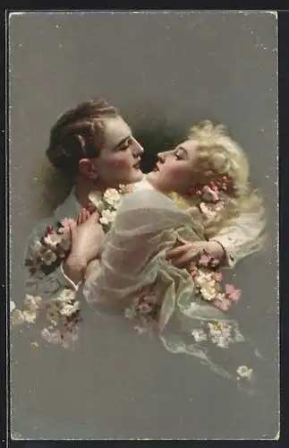 Künstler-AK Glückselig, Junges Liebespaar