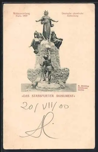 AK Paris, Weltausstellung 1900, Das Stassfurter Monument, Deutsche chemische Abteilung