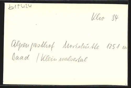 Foto-AK Baad /Kleinwalsertal, Alpengasthof Morishütte im Schnee