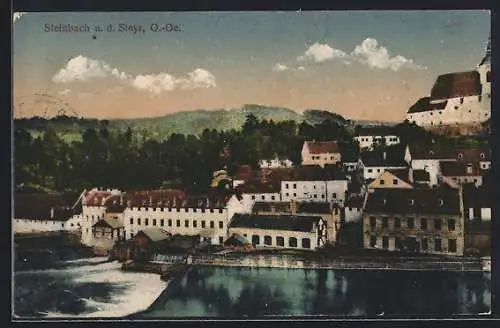 AK Steinbach a. d. Steyr, Teilansicht mit Kirche