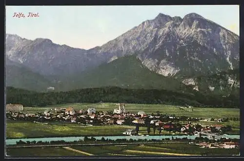 AK Telfs /Tirol, Teilansicht mit Kirche