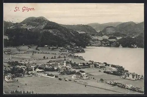 AK St. Gilgen, Panorama mit Kirche