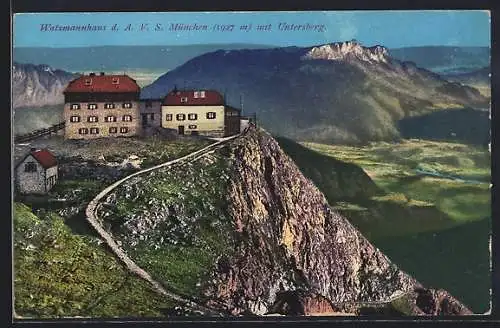 AK Watzmannhaus, Blick auf den Untersberg