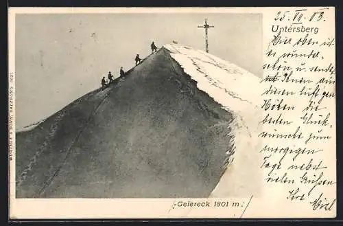 AK Geiereck, Gipfelkreuz auf dem Untersberg