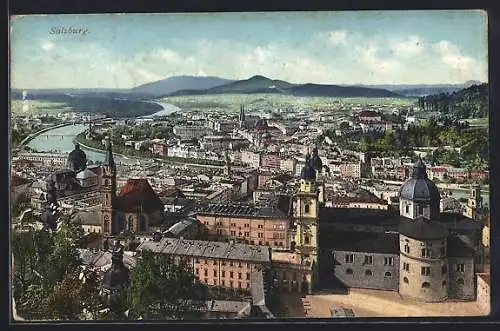 AK Salzburg, Teilansicht mit Kloster