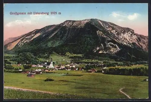 AK Grossgmain, Teilansicht mit Untersberg