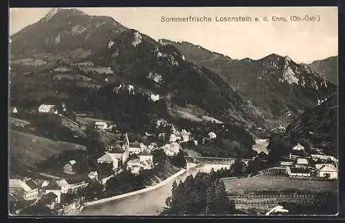 AK Losenstein a. d. Enns, Panoramablick auf den Ort