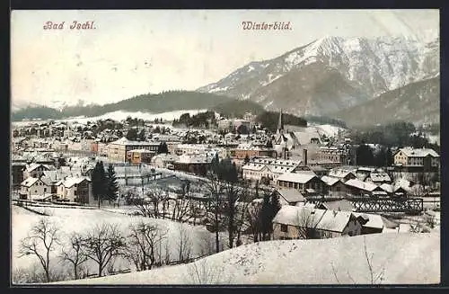 AK Bad Ischl, Ortsansicht im Winter