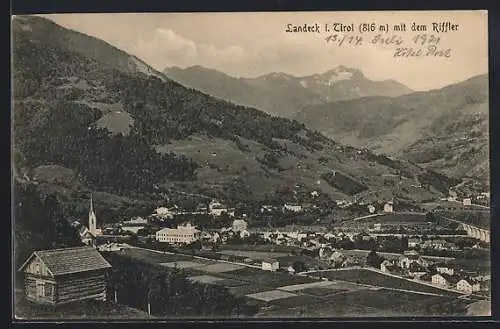 AK Landeck i. Tirol, Teilansicht mit dem Riffler