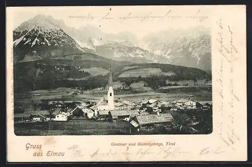 AK Ellmau, Ortsansicht, Grottner u. Kaisergebirge