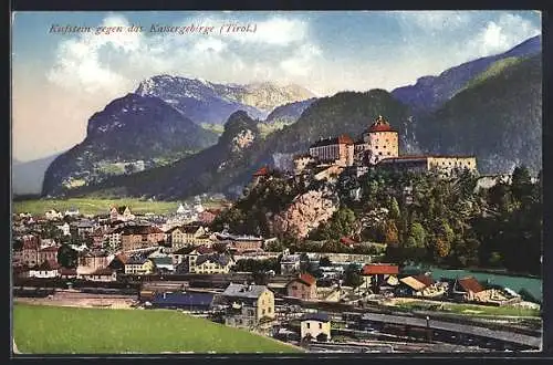 AK Kufstein, Blick auf Ort und Kaisergebirge