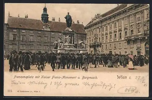 AK Wien, Hofburg, Franzensplatz mit Kaiser-Franz-Monument