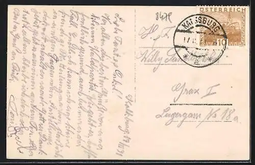 AK Kalksburg, Teilansicht mit Kirche und Strassenpartie